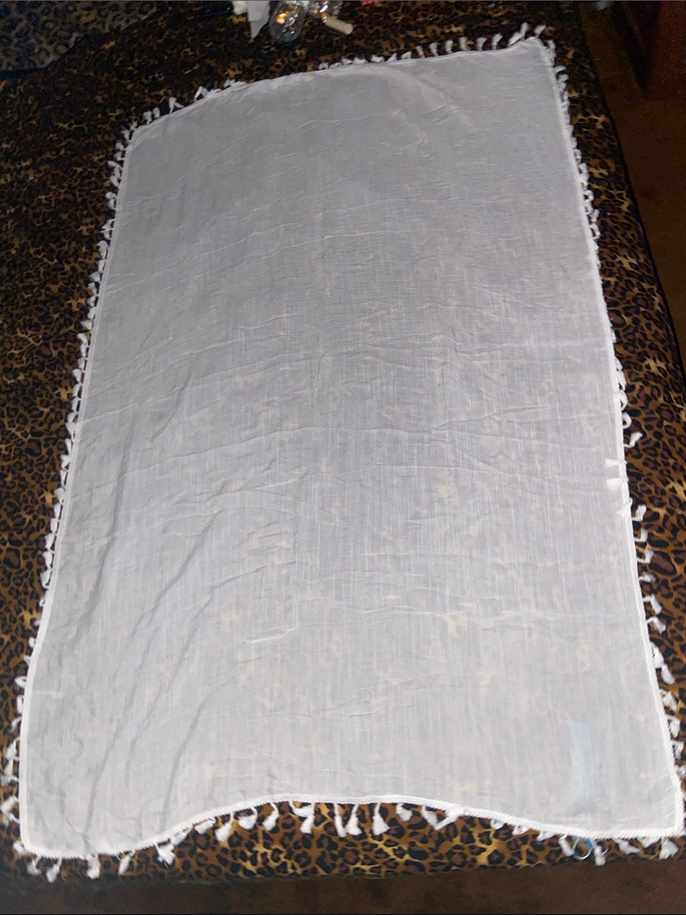 Stylish Swimwear Lightweight White Fringe Scarf Wrap - Women Accessories